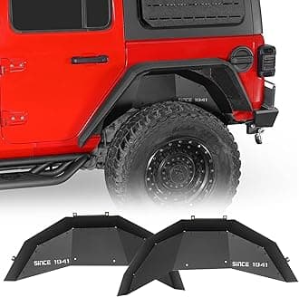 JL Aluminum Rear Inner Fender Liners for 2018-2026 Jeep Wrangler JL & Unlimited 2/4 Doors, 2 PCS Wheel Well Liner Splash Mud Guards - Black