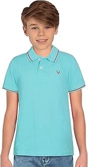 Boy's 100% Cotton Regular Fit Polo Collar Half Seelve T-Shirt