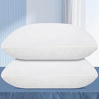 HigoomKing Size Bed Pillows for Sleeping 2 Pack,Shredded Memory Foam Pillows with Washable Removable Pillowcase Set of 2,Height Adjustable,Suitable for Stomach,Back and Side Sleepers.