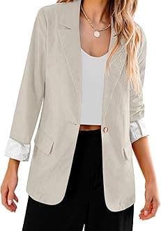 luvamia Blazers for Women Business Casual Dressy Work Fashion Lightweight Spring Summer Linen Unlined 2025 Suit Jackets