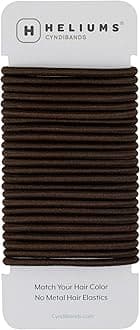 Cyndibands Hair Bands - Dark Brown Brunette - 4mm x 4.5cm Elastic Hair Bobbles - Non-Snag Fabric Hair Ties – Match Your Hair Color Ponytail Holders - 24-Pack