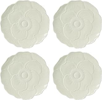 897161 Butterfly Meadow Floral Accent Plates, Green, Set of 4