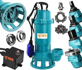 1100W Submersible Dirty Water Pump Grinder Sewage Well Septic Flood Sewage Sump (1100W Pump + 50m White FIRE Hose)