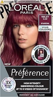 L'Oréal Paris Permanent Hair Colour, Long-Lasting Shine and Intense Colour, For up to 8 Weeks, Preference Vivids (Colorista), Violet 5.26, x1 pack