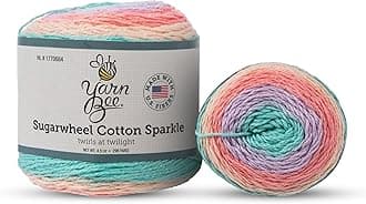 Yarn Bee 3 - Light Yarn for Crocheting & Knitting – Soft Yarn Skein – 335 Yards of Cotton Yarn for Crocheting Blankets, Hats, & More – Craft Supplies for Handcrafting, Twirls at Twilight