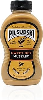 Pilsudski Brand SWEET HOT MUSTARD WITH HONEY 12 oz squeeze bottle, perfect condiment for any dish