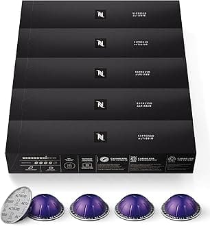 Nespresso Capsules Vertuo, Altissio, Medium Roast Espresso Coffee, 50 Count Espresso Pods, Brews 1.35oz.