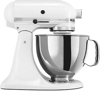 Artisan Series 5 Quart Tilt Head Stand Mixer with Pouring Shield KSM150PS, White