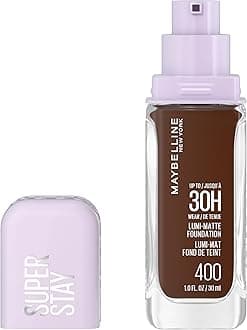 Maybelline Super Stay Lumi-Matte Foundation, Lightweight and Buildable Full Coverage Foundation Makeup For Up To 30HR Wear, 400, 1 Count