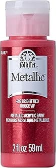 FolkArt K493 Paint Acrylic Metallic 2OZ, 2 Fl Oz (Pack of 1), Bright Red