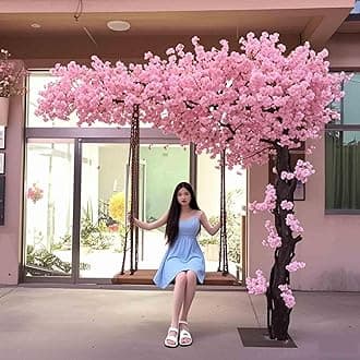 Cherry Blossom Tree Artificial Cherry Blossom Trees Fake Cherry Blossom Tree Indoor Outdoor Home Office Party Wedding,A,120x100m/3.9x3.2ft