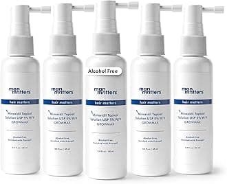 Minoxidil for Men, 5% Hair Growth Serum Solution I Prevents Hair Loss, Thinning I Reactivate Hair Growth I Alcohol Free I Non-Sticky I Unscented I All hair Type I 300 ml (Pack of 5)