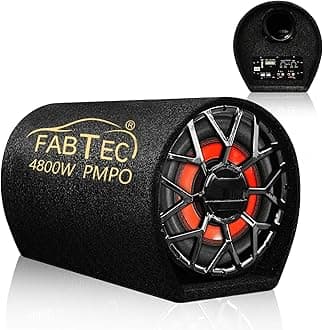 10 Inch Active Super Bass Tube Subwoofer for Car with Inbuilt Amplifier 4800W (Grey)