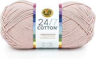 24/7 Cotton, Lightweight for Knitting, Crocheting, and Crafts, 1 Pack, Beechnut