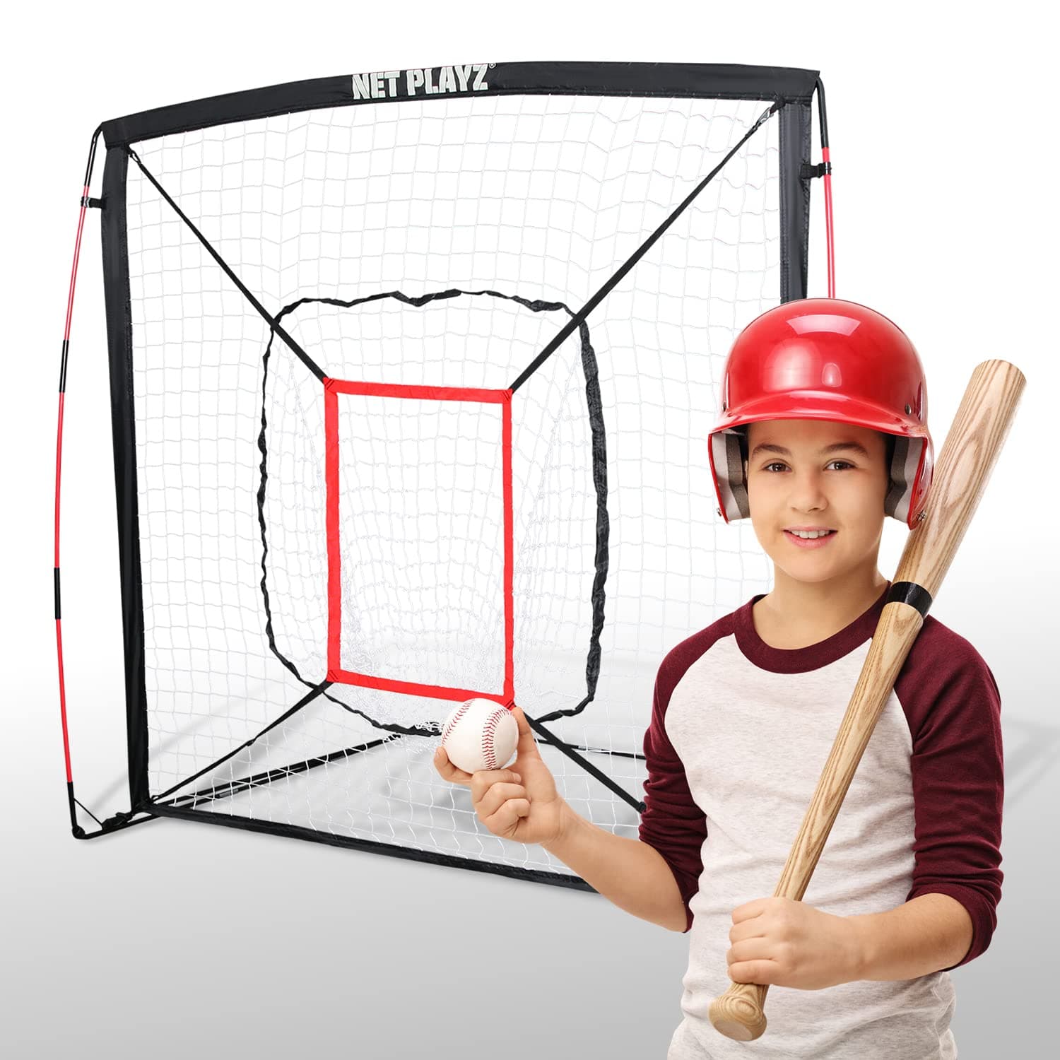 Baseball Net - Pitching Net Hitting Net Batting Practice Net (9 Strike Zone, Portable & Quick-Fold) Baseball Gifts for Kids Children & Teens | Training Aids Equipment