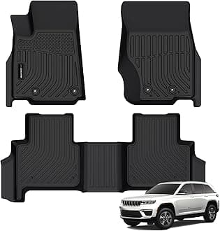 All Weather Floor Mats Fit for Jeep Grand Cherokee(WL Include 4xe, Not WK2 or WL75) 2022-2025 5 Seat Only TPE Rubber Liners All Season Guard Odorless Anti-Slip Floor Mats