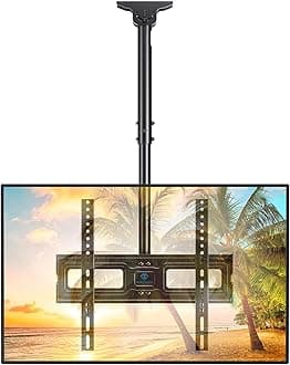 PERLESMITH Ceiling TV Mount for 26-65 inch Flat Screen Displays, Max VESA 400x400mm, Hanging Adjustable Ceiling TV Bracket Fits Most LCD LED OLED 4K TVs, Pole Ceiling Mount Holds up to 110lbs, PSCM2