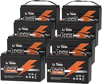 LiTime 12V 100Ah LiFePO4 Battery BCI Group 31 Lithium Battery Built-in 100A BMS, Up to 15000 Deep Cycles, Perfect for RV, Marine, Home Energy Storage(8 Packs)