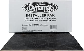 Dynamat Xtreme Sound Deadening Car Insulation Installer Pack – Noise Dampening for Floor, Doors, Panels, Hood or Trunk – Easy Self Adhesive Install – Made in USA – 12 18”x32” Sheets, 48 sq ft Total