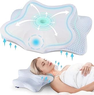 DONAMA Cervical Pillow for Neck and Shoulder,Contour Memory Foam Pillow,Ergonomic Neck Support Pillow for Side Back Stomach Sleepers with Pillowcase-King Size