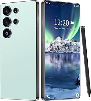 I25 Ultra Unlocked Phone 12+512GB,Built in Pen The Phone,Battery 7000mAh 6.99" HD Screen,Android 14 Smartphone,Face ID/5G/Fingerprint Lock/Dual SIM/GPS (Cyan, 12+512)