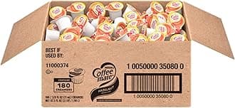 Coffee Creamer, Hazelnut, Liquid Creamer Singles, Box of 180 Singles