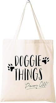 LIBIHUA Birthday,Christmas Gift,Reusable Shoulder Bag,Cute Pet Shopping Tote Bag,Unique Pet Present- Pet Mom Present,Cute Dog Paw Prints,Doggie Things