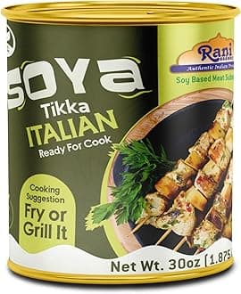 Rani Soya Tikka Italian 30oz (1.875lbs) 850g Ready for Cook ~ Easy Open Lid | All Natural | Vegan | No Colors | NON-GMO | Kosher | Indian Origin | Soy Based Meat Substitute