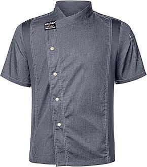 Graphic Tees Men Chef Shirts for Men Women, Unisex Chef Coat Short Sleeves Solid Chef Jacket Hotel Restaurant Work Shirt Uniform Grey