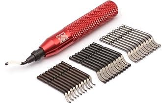 AFA Tooling - Deburring Tool with 30 Extra High Speed Steel Blades - Works on Metal, Resin, PVC Pipes, Copper, Plastic and 3D Printed Edges - Plumbing & 3D Printing Burr Removal Reamer Tool