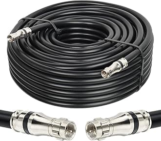 RG11 Coaxial Cable 100ft,Low Loss 14AWG RG11 Coax Cable 75ohm with F Type Connector High Definition for CATV,Satellite Dish,VHF/UHF,Radio,TV Antennas