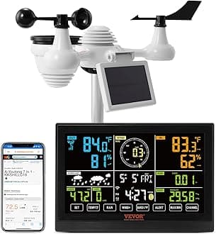 YT60234 WiFi Weather Station 7-in-1, Weather Stations WiFi Indoor Outdoor, 7.5" Color Display for Weather Forecast, Temperature, Humidity, UV, Air Pressure, Wind Speed&Direction, Rain, Alarm