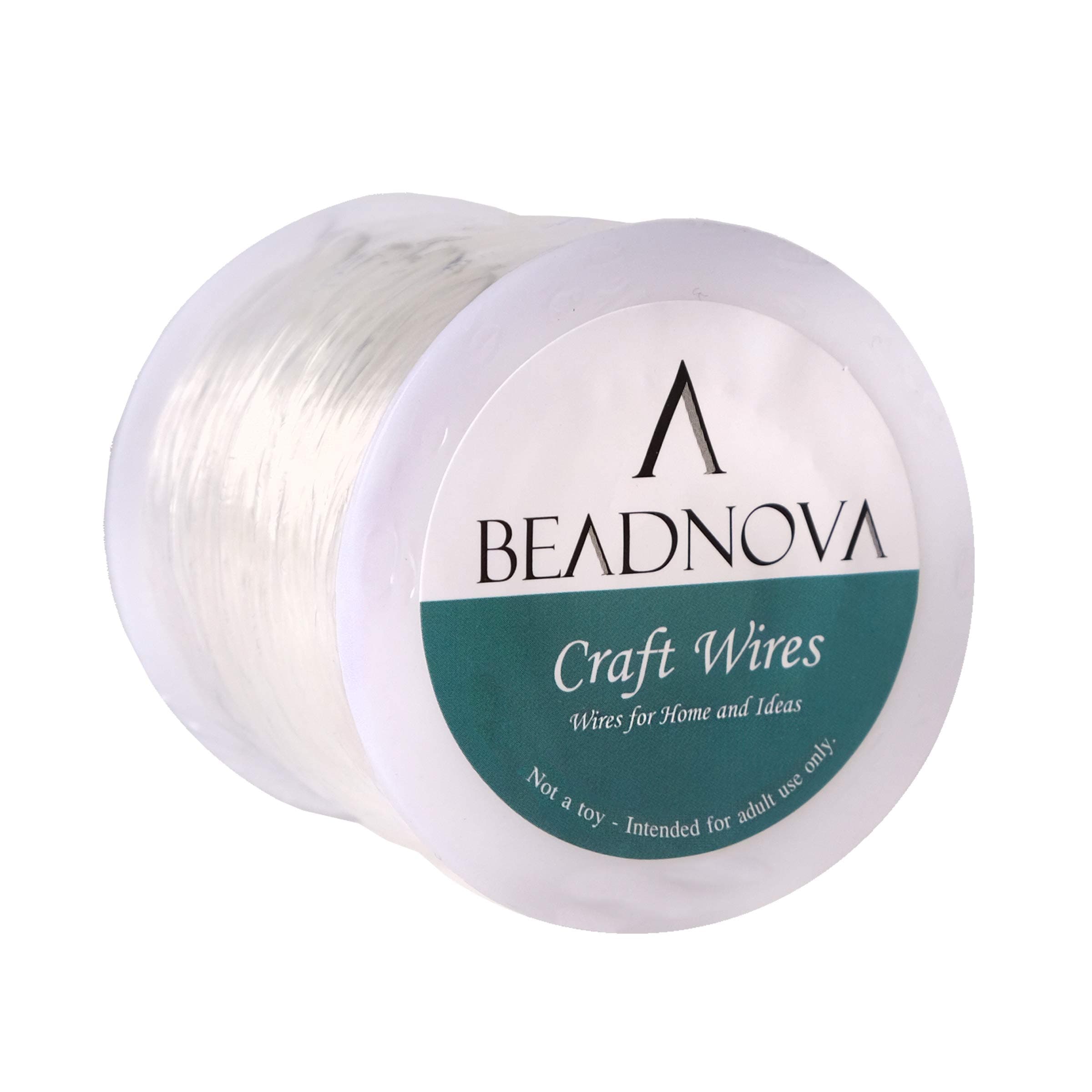BEADNOVA 0.8mm Bracelet String Clear Craft Wire Stretch String Cord for Jewelry Making Beading Thread Elastic Thread Cord (100m)