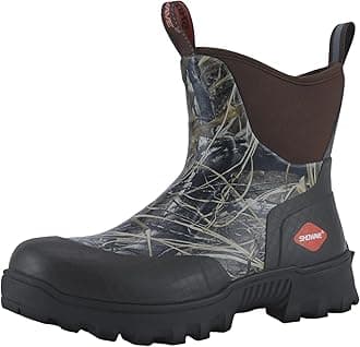 Showave Men's Short Rubber Boots Waterproof Rain Boots Insulated Working Booties with Comfortable Sports Sole