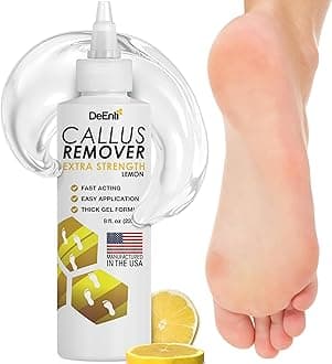 DeEnti Callus Remover for Feet, Extra Strength Foot Callus Remover Gel, 8oz Salon Grade Home Pedicure Supplies for Dry Skin, Cracked Heel, Professional Strength Foot Care, Lemon