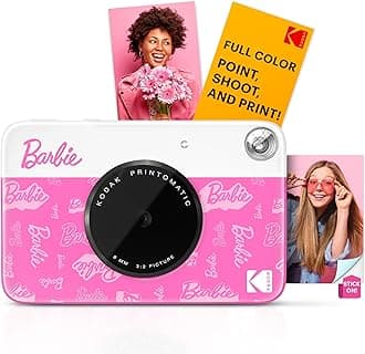 KODAK x Barbie Printomatic Full-Color Instant Print Digital Camera, 5MP Portable Barbie Camera, Zink 2x3" (5.1x7.5 cm) Sticky-Back Photo Paper, Gift for Christmas, Holiday, Birthday, Signature Style