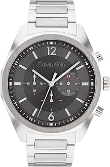 Calvin Klein 25200264 Men's Force 1.8 inches (45 mm) Gray Dial SS Bracelet, Genuine Product