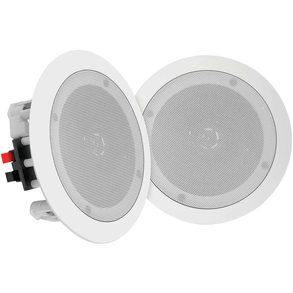 Pyle Pair 8" Bluetooth Flush Mount In-wall In-ceiling 2-Way Universal Home Speaker System Spring Loaded Quick Connections Polypropylene Cone Polymer Tweeter Stereo Sound 250 Watts (PDICBT852RD)