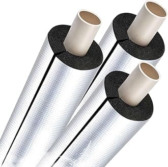 Pipe Insulation Lagging Antifreeze Foam Tube 4/5" Thickness Aluminum Foil Pipe Cover ID 3/5"-13-7/8" Solar Water Pipe Protection Cover for Air Conditioning Cold and Hot Pipe(22.0 mm x 20 mm x 95 cm)