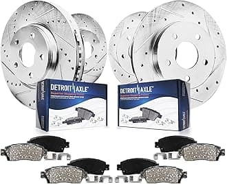 Detroit Axle - Brake Kit for 2013-2023 Nissan Altima, 11.65" inch Front and 11.46" inch Rear Drilled & Slotted Disc Brake Rotors Ceramic Brakes Pads Replacement