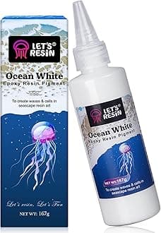 LET'S RESIN Ocean White Epoxy Resin Pigment 167g, High Concentrated Pigment Paste for Epoxy Resin & UV Resin, UV Resistant Opaque Pigment for Creates Cells & Lacing, 3D Flower Resin Coasters