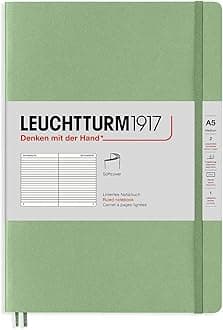 LEUCHTTURM1917 - Notebook Softcover Medium A5-123 Numbered Pages for Writing and Journaling (Ruled, Sage)