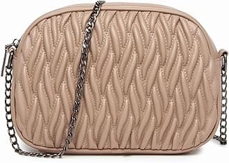 Miss Lulu Women Cross Body Bag Shoulder Bag Satchel Handbags Messenger Bag, Synthetic Leather, Wave Texture