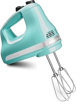KitchenAidKHM512AQ Ultra Power 5 Speed Hand Mixer, Aqua Sky