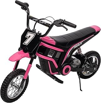 24V Electric Dirt Bike for Kids 8-14, Kids Motorcycle Electric Bike Motor Bike with Authentic Motocross Dirt Bikes Geometry, Rear-Wheel Drive, High-Torque, Kids Electric Dirt Bike, Pink