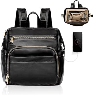 Omanmoli Small Diaper Bag Mini Diaper Bag Backpack Leather Diaper Bag With 12 Pockets Baby Travel Bag,2 Insulated Pockets,USB Charging Port,Stroller Straps,Black