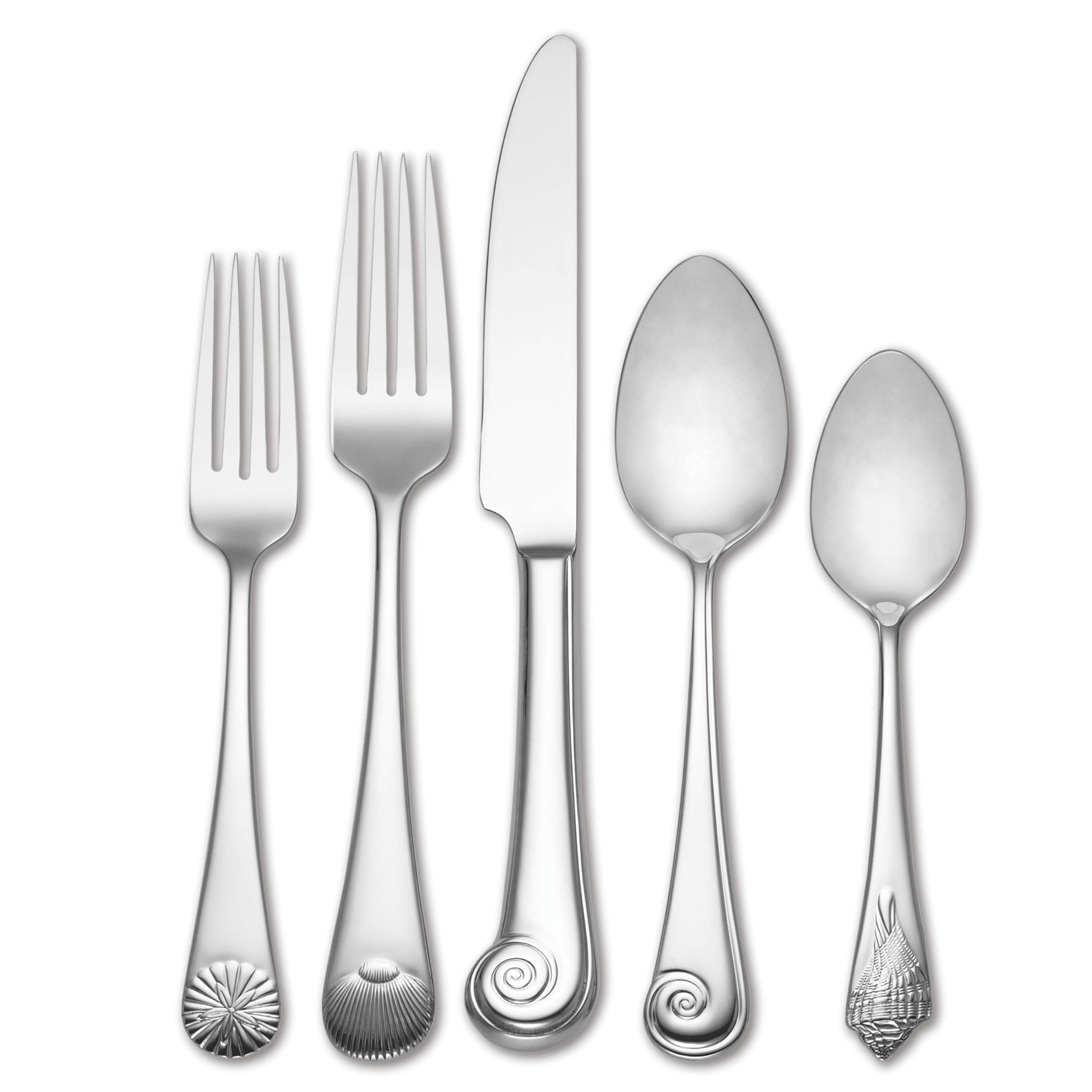 Reed & BartonSeashell 5pc Flatware Place Setting, 5 Piece, Silver