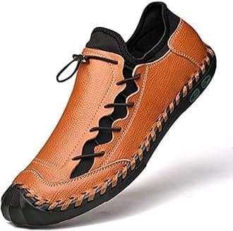 LZDZNMens Casual Shoes for Men's Leather Loafers Boat Dress Driving Men Black Brown Yellow White Big Size Wide Summer Breathable Fashion Walking Work Office Business Male Handmade