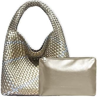 JINMANXUE Woven Tote Bag for Women, Fashion Hobo Handbag, Travel Top-handle Shoulder Bag, Beach Underarm Bag with Purse