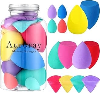 14 Pcs Makeup Sponge Beauty Sponges Blender with 4 Pcs Powder Puff and 4 Pcs Mini Make up Sponges for Liquid,Foundation,Powder,Concealer,Cream